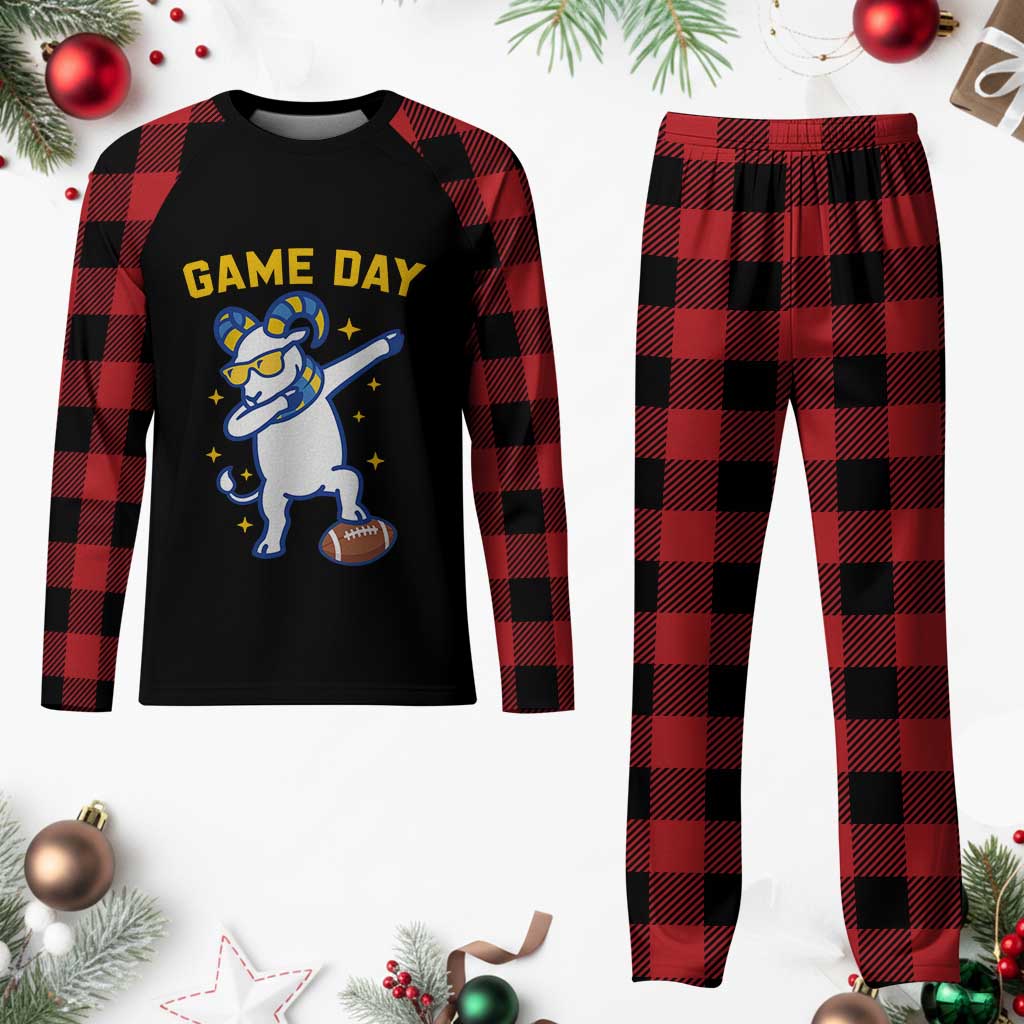 Funny Dabbing Ram Plaid Pajama Set Los Angeles Sports Fan Gift TS12 Buffalo Plaid Print Your Wear