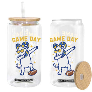 Funny Dabbing Ram Glass Can Los Angeles Sports Fan Gift