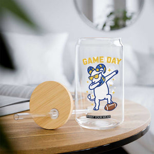 Funny Dabbing Ram Glass Can Los Angeles Sports Fan Gift
