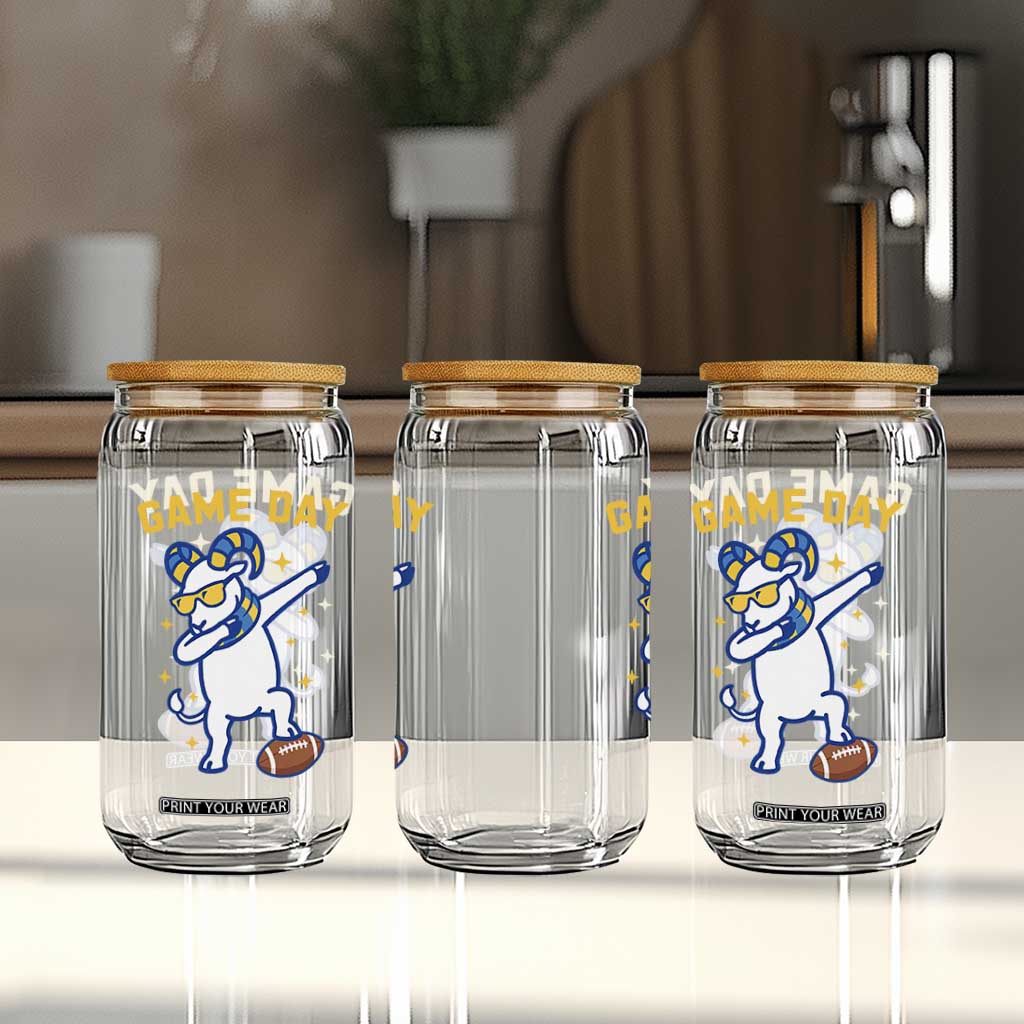 Funny Dabbing Ram Glass Can Los Angeles Sports Fan Gift
