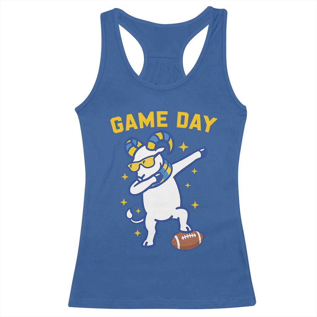 Funny Dabbing Ram Racerback Tank Top Los Angeles Sports Fan Gift TS12 Royal Blue Print Your Wear