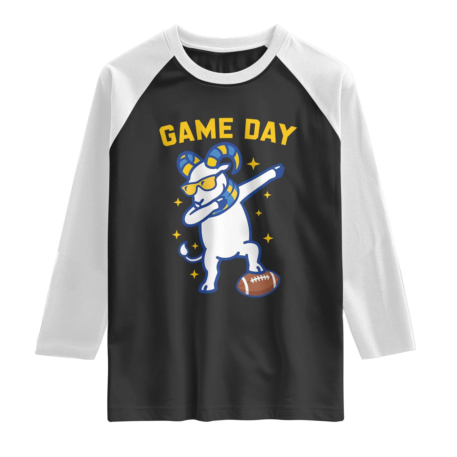 Funny Dabbing Ram Raglan Shirt Los Angeles Sports Fan Gift TS12 Black White Print Your Wear