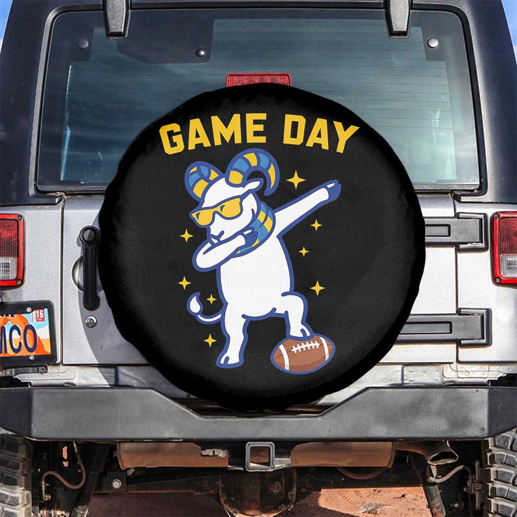 Funny Dabbing Ram Spare Tire Cover Los Angeles Sports Fan Gift TS12 No hole Black Print Your Wear