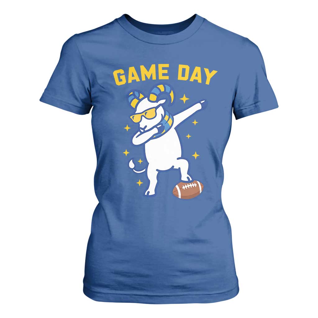 Funny Dabbing Ram T Shirt For Women Los Angeles Sports Fan Gift TS12 Royal Blue Print Your Wear