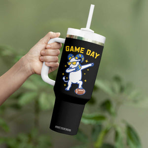 Funny Dabbing Ram Tumbler With Handle Los Angeles Sports Fan Gift