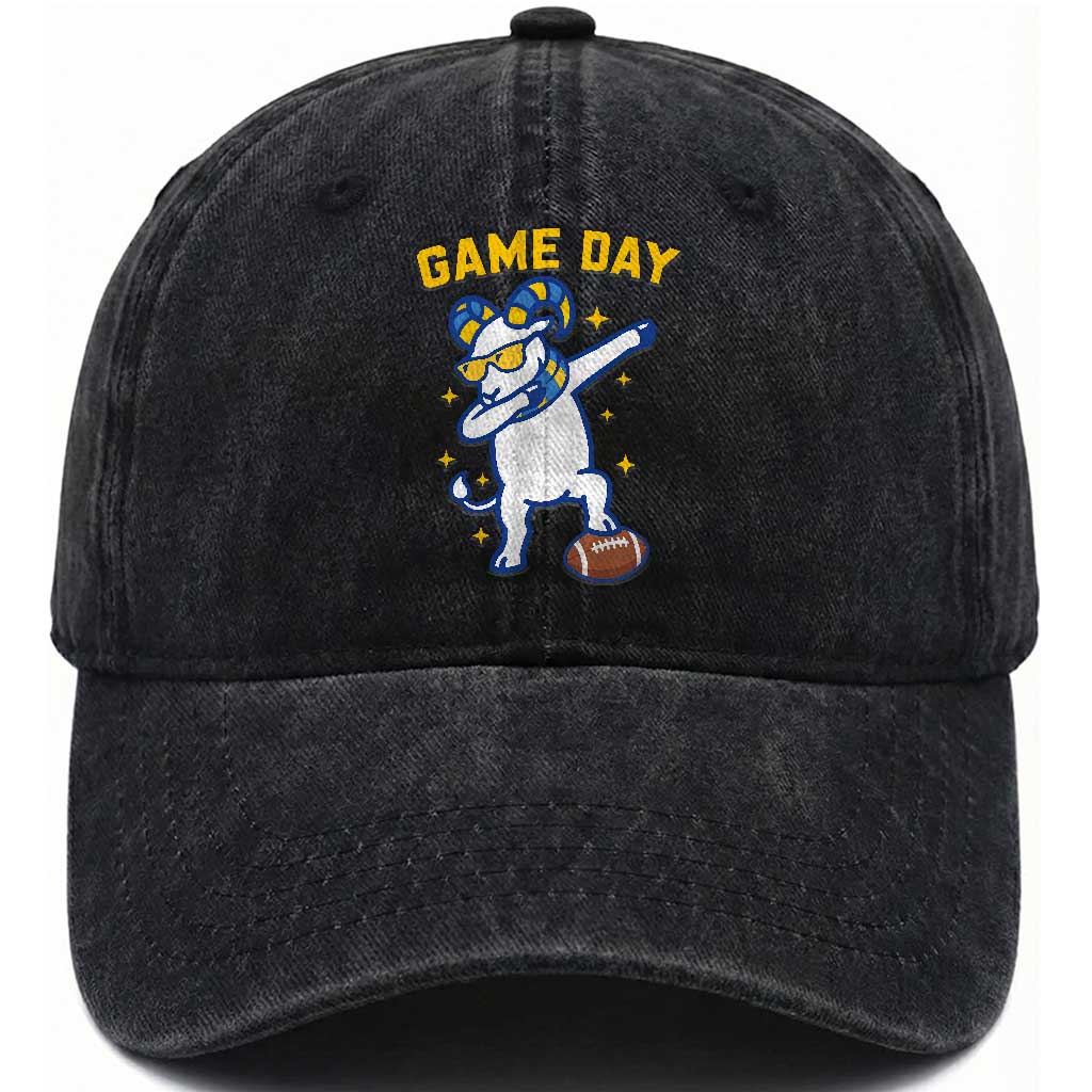 Funny Dabbing Ram Washed Cotton Baseball Cap Los Angeles Sports Fan Gift TS12 Print Your Wear