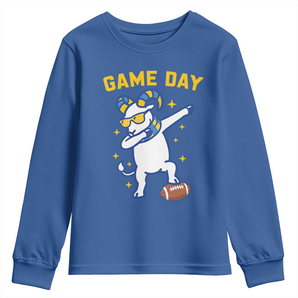 Funny Dabbing Ram Youth Sweatshirt Los Angeles Sports Fan Gift TS12 Royal Blue Print Your Wear