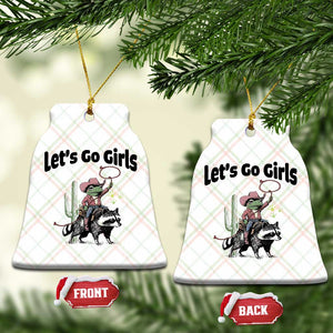 Cowboy Frog Riding Raccoon Ceramic Ornament Let's Go Girls TS12 Print Your Wear