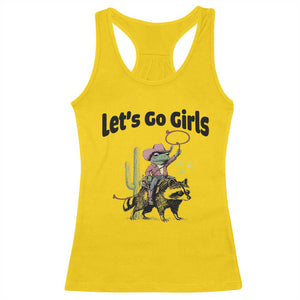 Cowboy Frog Riding Raccoon Racerback Tank Top Let's Go Girls TS12 Daisy Print Your Wear