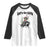 Cowboy Frog Riding Raccoon Raglan Shirt Let's Go Girls TS12 White Black Print Your Wear