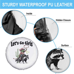 Cowboy Frog Riding Raccoon Spare Tire Cover Let's Go Girls TS12 Print Your Wear