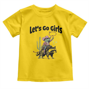 Cowboy Frog Riding Raccoon Toddler T Shirt Let's Go Girls TS12 Daisy Print Your Wear