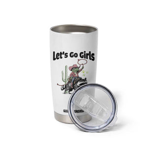 Cowboy Frog Riding Raccoon Tumbler Cup Let's Go Girls TS12 Print Your Wear