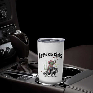 Cowboy Frog Riding Raccoon Tumbler Cup Let's Go Girls TS12 Print Your Wear