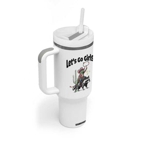 Cowboy Frog Riding Raccoon Tumbler With Handle Let's Go Girls TS12 Print Your Wear