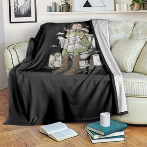 Funny Cowboy Frog Throw Blanket Not Now Partner My Tummy Hurts TS12 Print Your Wear