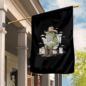 Funny Cowboy Frog Garden Flag Not Now Partner My Tummy Hurts TS12 Print Your Wear