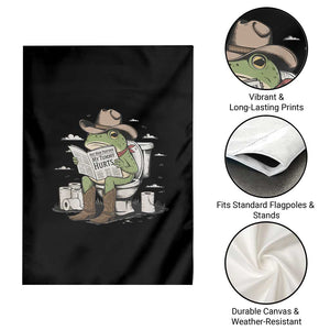 Funny Cowboy Frog Garden Flag Not Now Partner My Tummy Hurts TS12 Print Your Wear