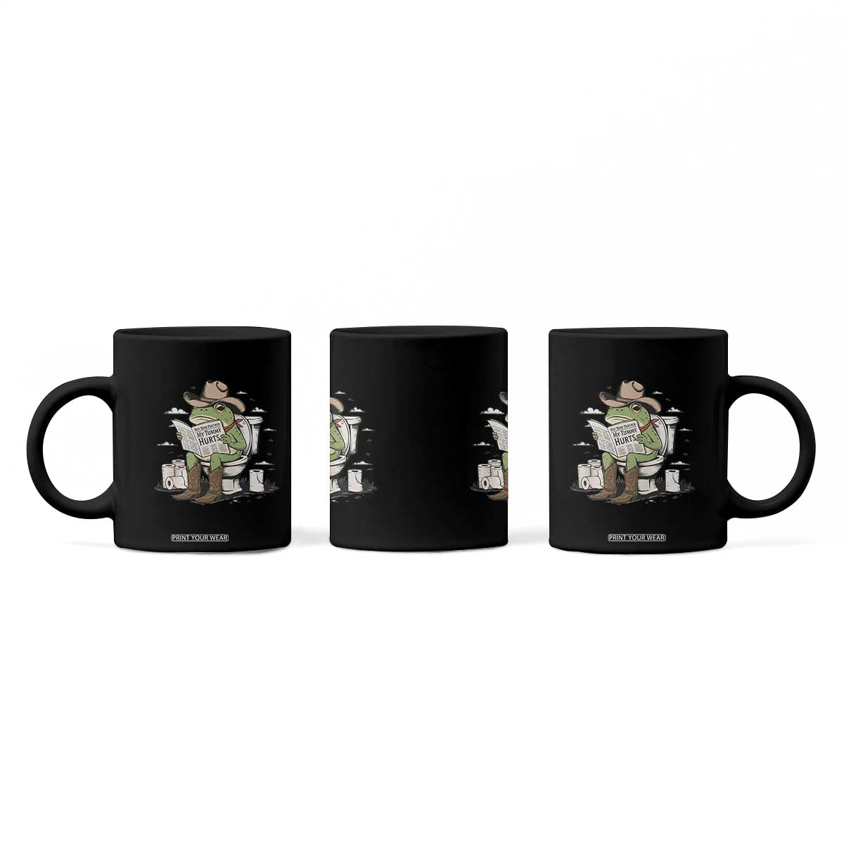 Funny Cowboy Frog Coffee Mug Not Now Partner My Tummy Hurts TS12 Print Your Wear