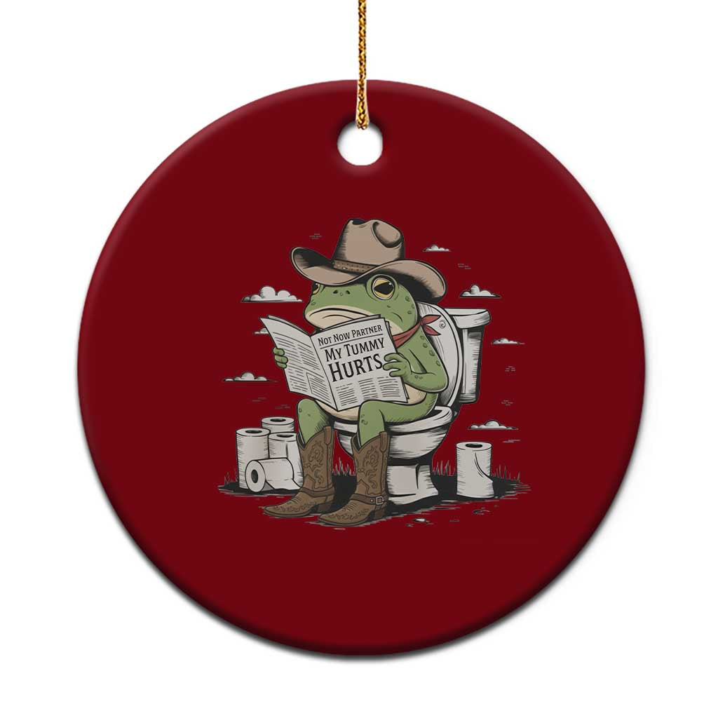 Funny Cowboy Frog Ceramic Ornament Not Now Partner My Tummy Hurts TS12 1pc Red Print Your Wear