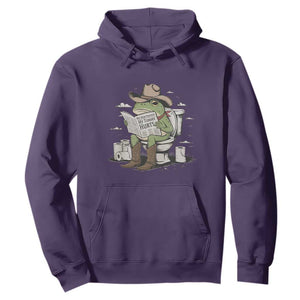 Funny Cowboy Frog Hoodie Not Now Partner My Tummy Hurts TS12 Purple Print Your Wear