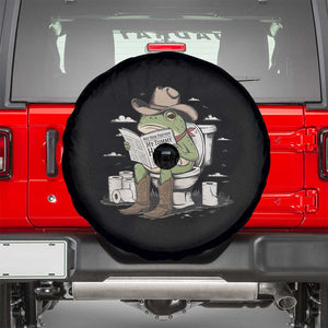 Funny Cowboy Frog Spare Tire Cover Not Now Partner My Tummy Hurts TS12 Black Print Your Wear