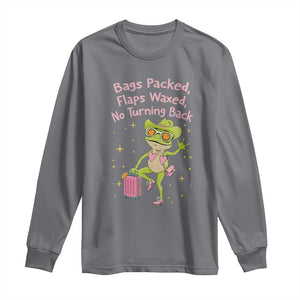 Funny Girls Trip Frog Long Sleeve Shirt Bags Packed Flaps Waxed TS12 Charcoal Print Your Wear