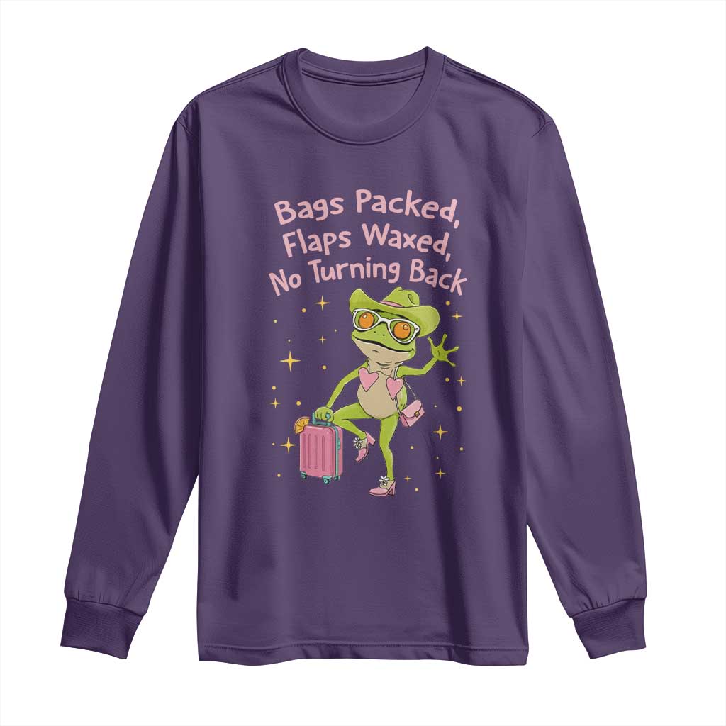 Funny Girls Trip Frog Long Sleeve Shirt Bags Packed Flaps Waxed TS12 Purple Print Your Wear