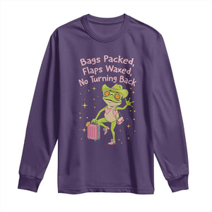 Funny Girls Trip Frog Long Sleeve Shirt Bags Packed Flaps Waxed TS12 Purple Print Your Wear