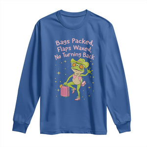 Funny Girls Trip Frog Long Sleeve Shirt Bags Packed Flaps Waxed TS12 Royal Blue Print Your Wear