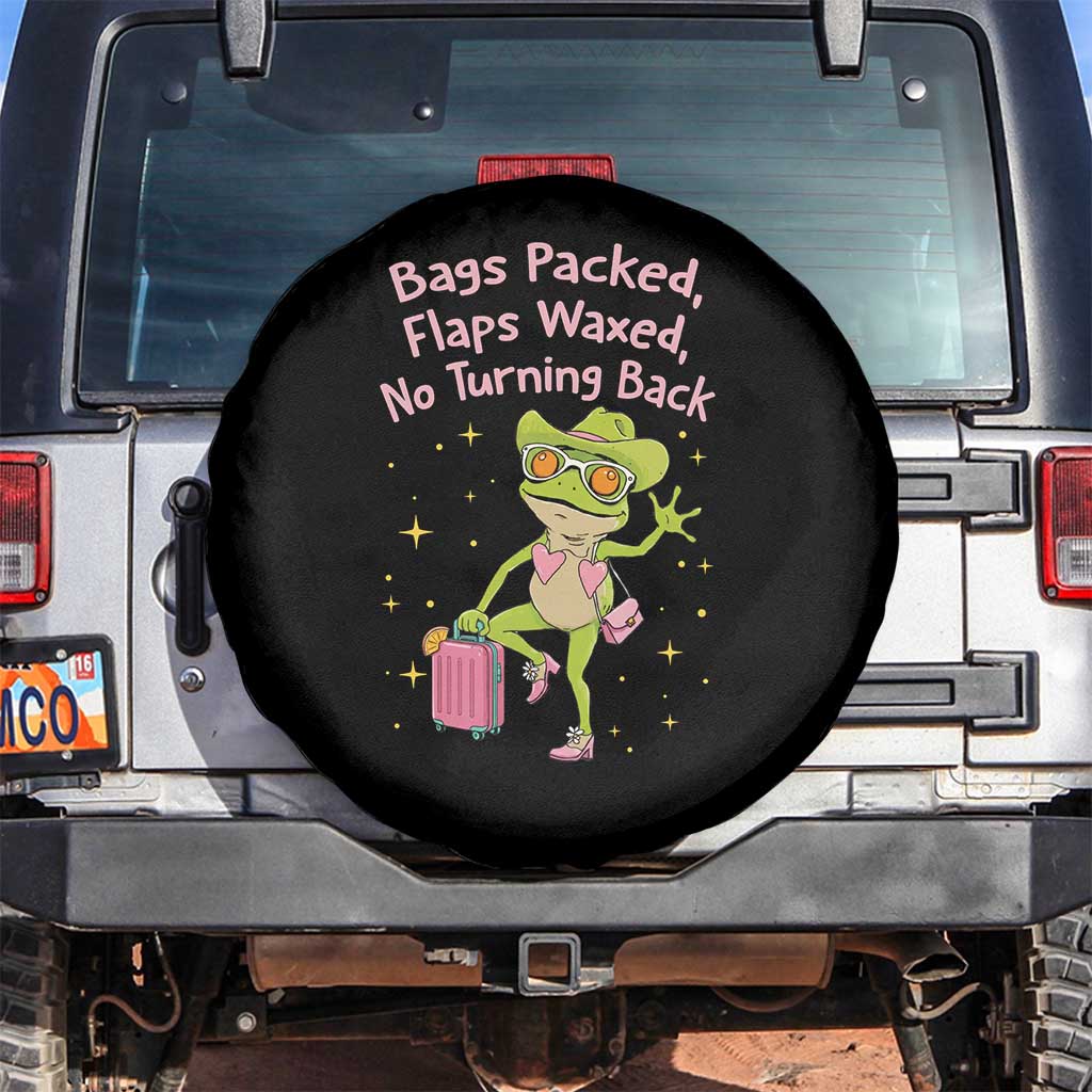 Funny Girls Trip Frog Spare Tire Cover Bags Packed Flaps Waxed TS12 No hole Black Print Your Wear