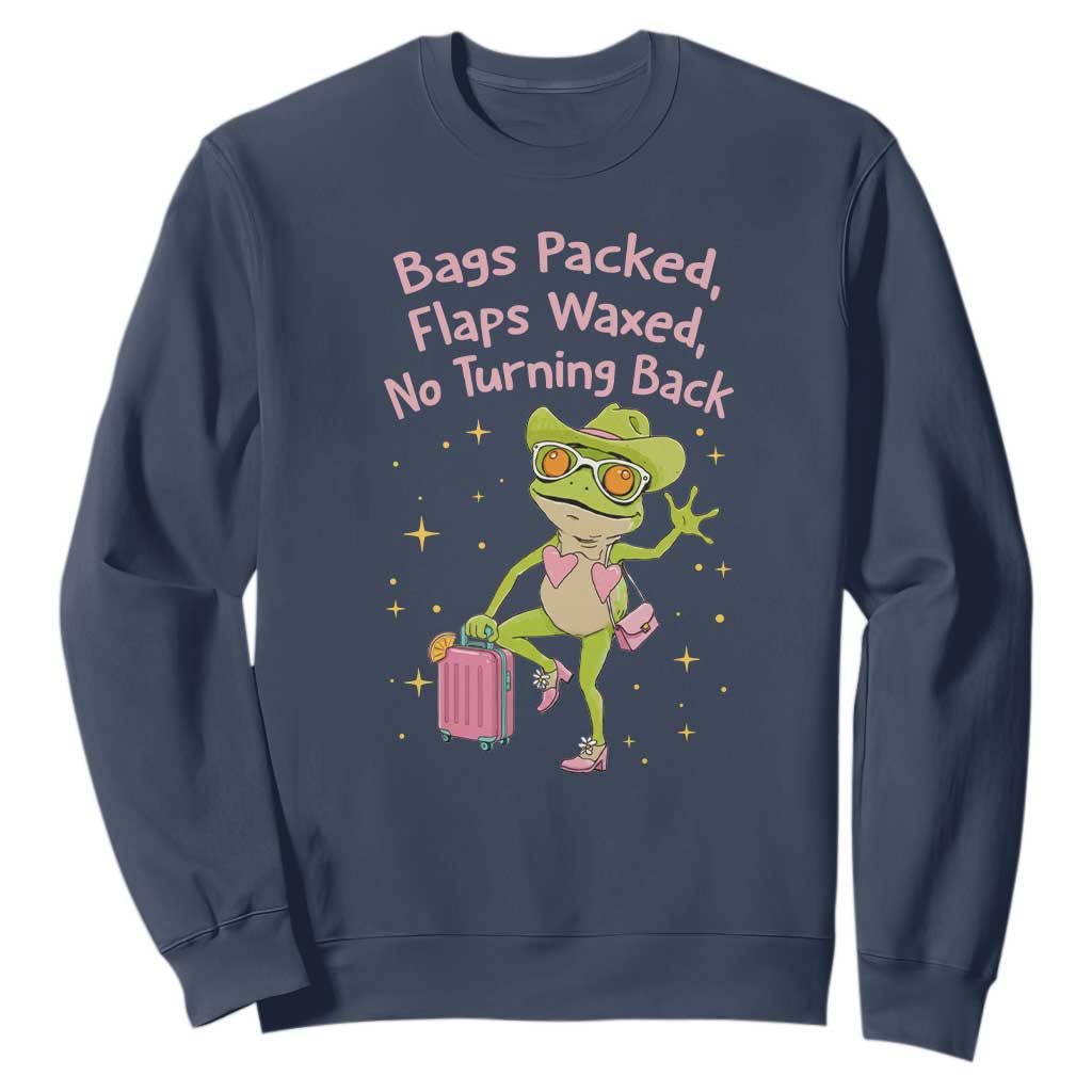 Funny Girls Trip Frog Sweatshirt Bags Packed Flaps Waxed TS12 Navy Print Your Wear
