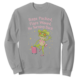 Funny Girls Trip Frog Sweatshirt Bags Packed Flaps Waxed TS12 Sport Gray Print Your Wear