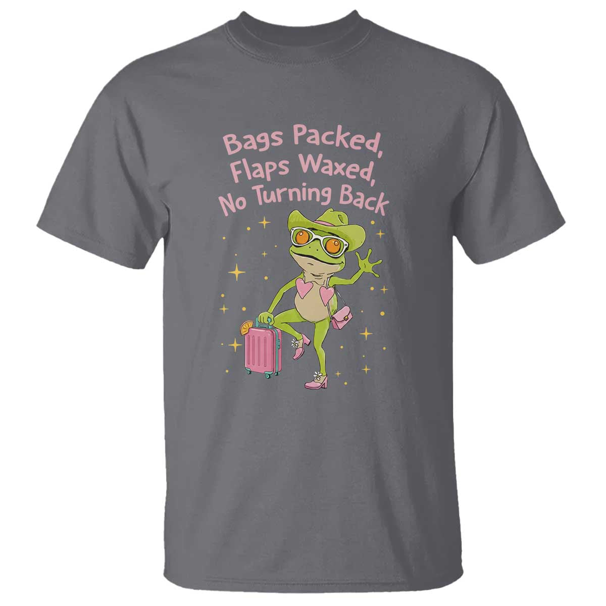 Funny Girls Trip Frog T Shirt Bags Packed Flaps Waxed TS12 Charcoal Print Your Wear