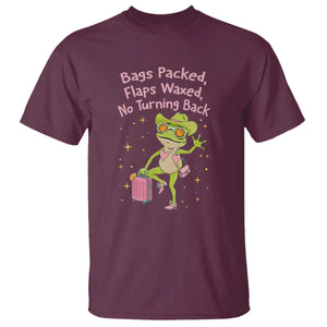 Funny Girls Trip Frog T Shirt Bags Packed Flaps Waxed TS12 Maroon Print Your Wear
