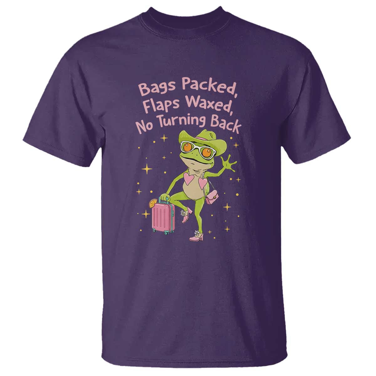 Funny Girls Trip Frog T Shirt Bags Packed Flaps Waxed TS12 Purple Print Your Wear