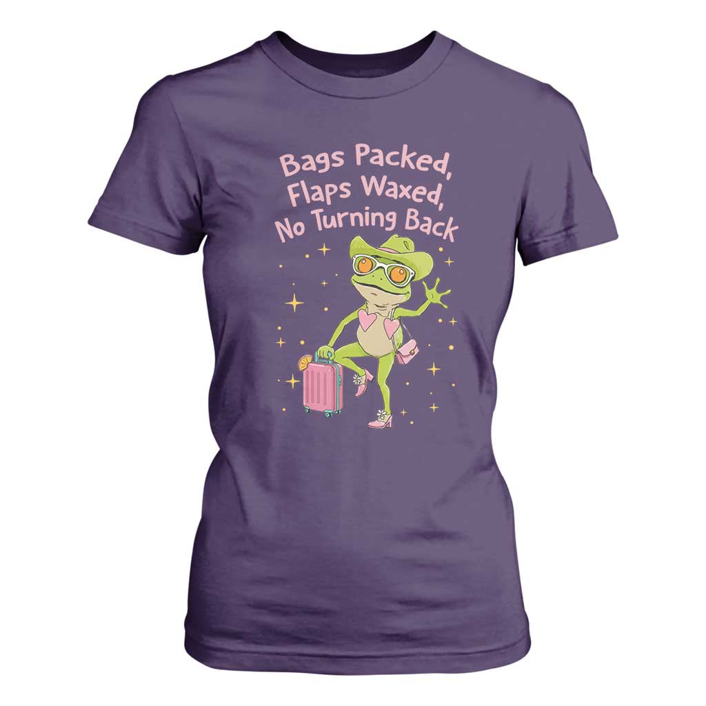 Funny Girls Trip Frog T Shirt For Women Bags Packed Flaps Waxed TS12 Purple Print Your Wear