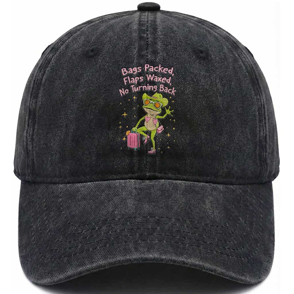 Funny Girls Trip Frog Washed Cotton Baseball Cap Bags Packed Flaps Waxed TS12 Print Your Wear