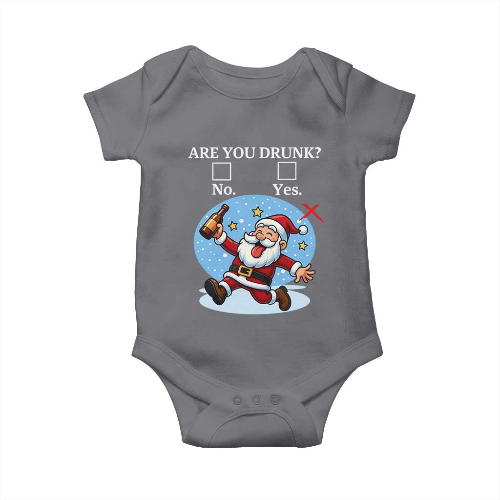 Funny Christmas Drinking Baby Onesie Are you Drunk Santa TS12 Charcoal Print Your Wear