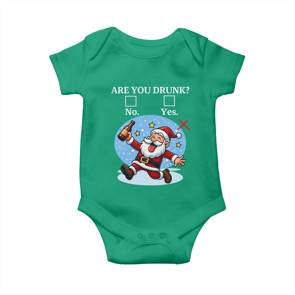 Funny Christmas Drinking Baby Onesie Are you Drunk Santa TS12 Irish Green Print Your Wear