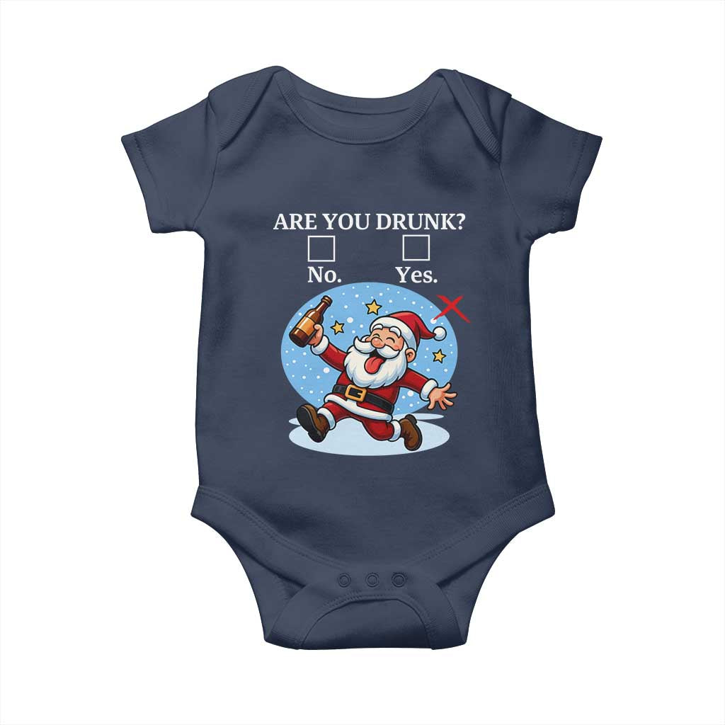 Funny Christmas Drinking Baby Onesie Are you Drunk Santa TS12 Navy Print Your Wear