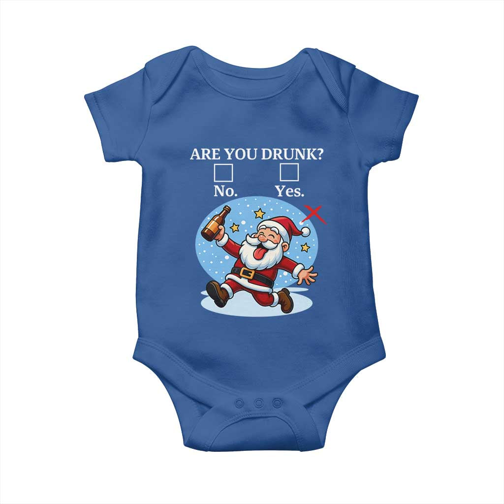 Funny Christmas Drinking Baby Onesie Are you Drunk Santa TS12 Royal Blue Print Your Wear