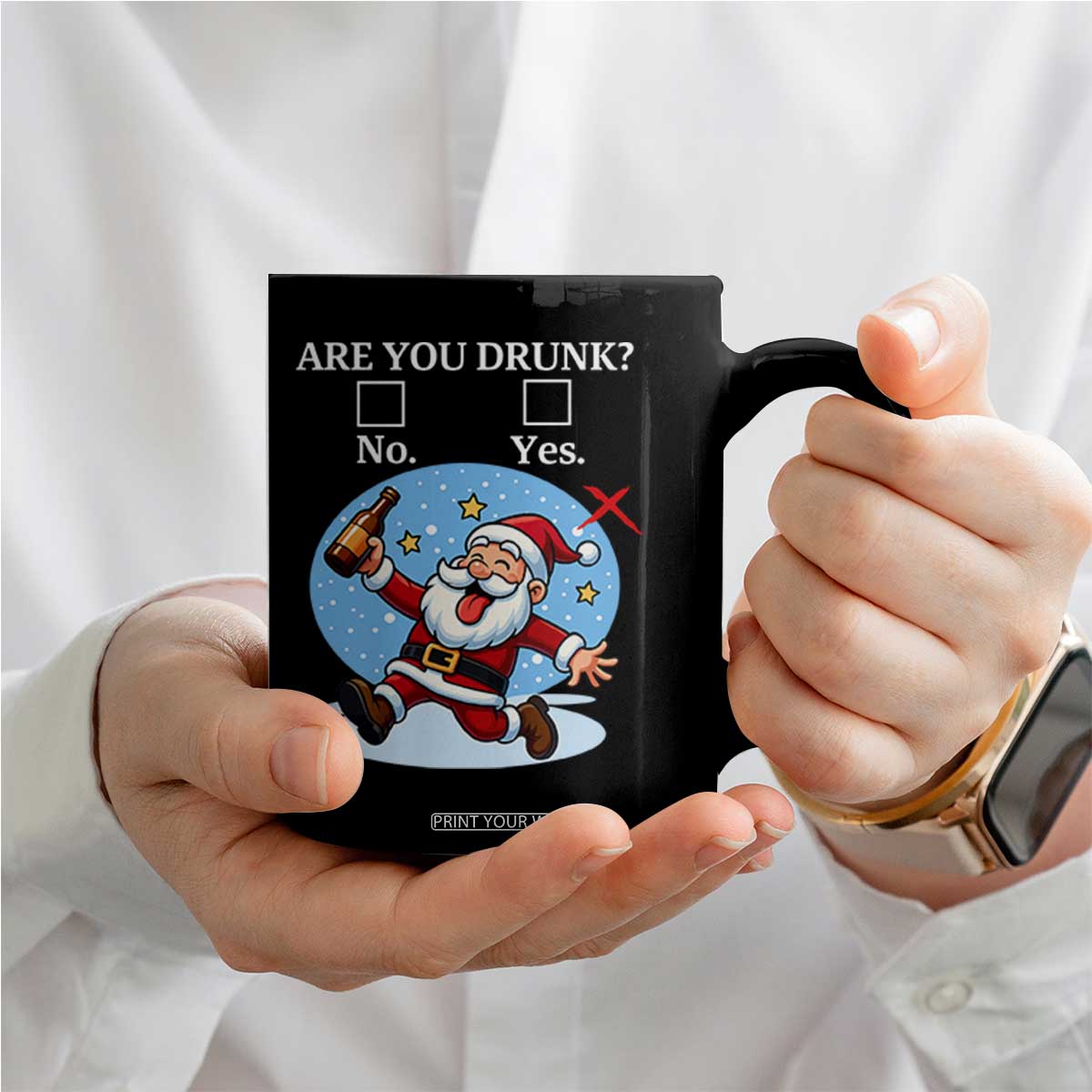 Funny Christmas Drinking Coffee Mug Are you Drunk Santa TS12 Print Your Wear