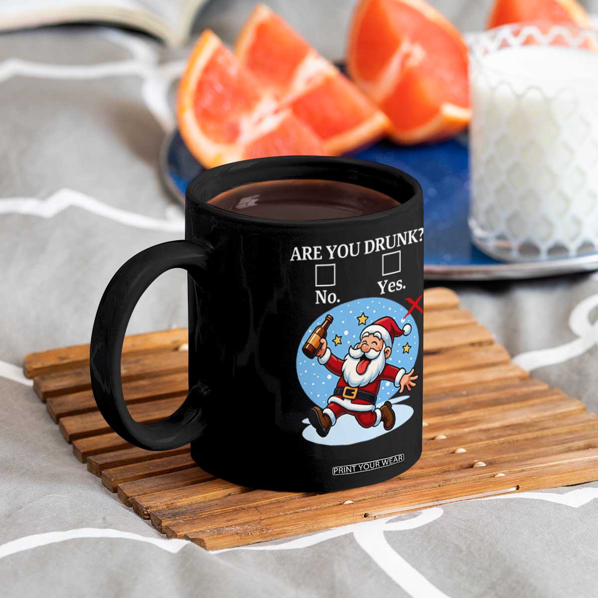 Funny Christmas Drinking Coffee Mug Are you Drunk Santa TS12 Print Your Wear