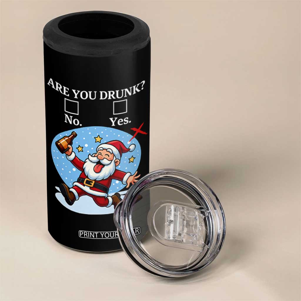 Funny Christmas Drinking 4 in 1 Can Cooler Tumbler Are you Drunk Santa TS12 Print Your Wear