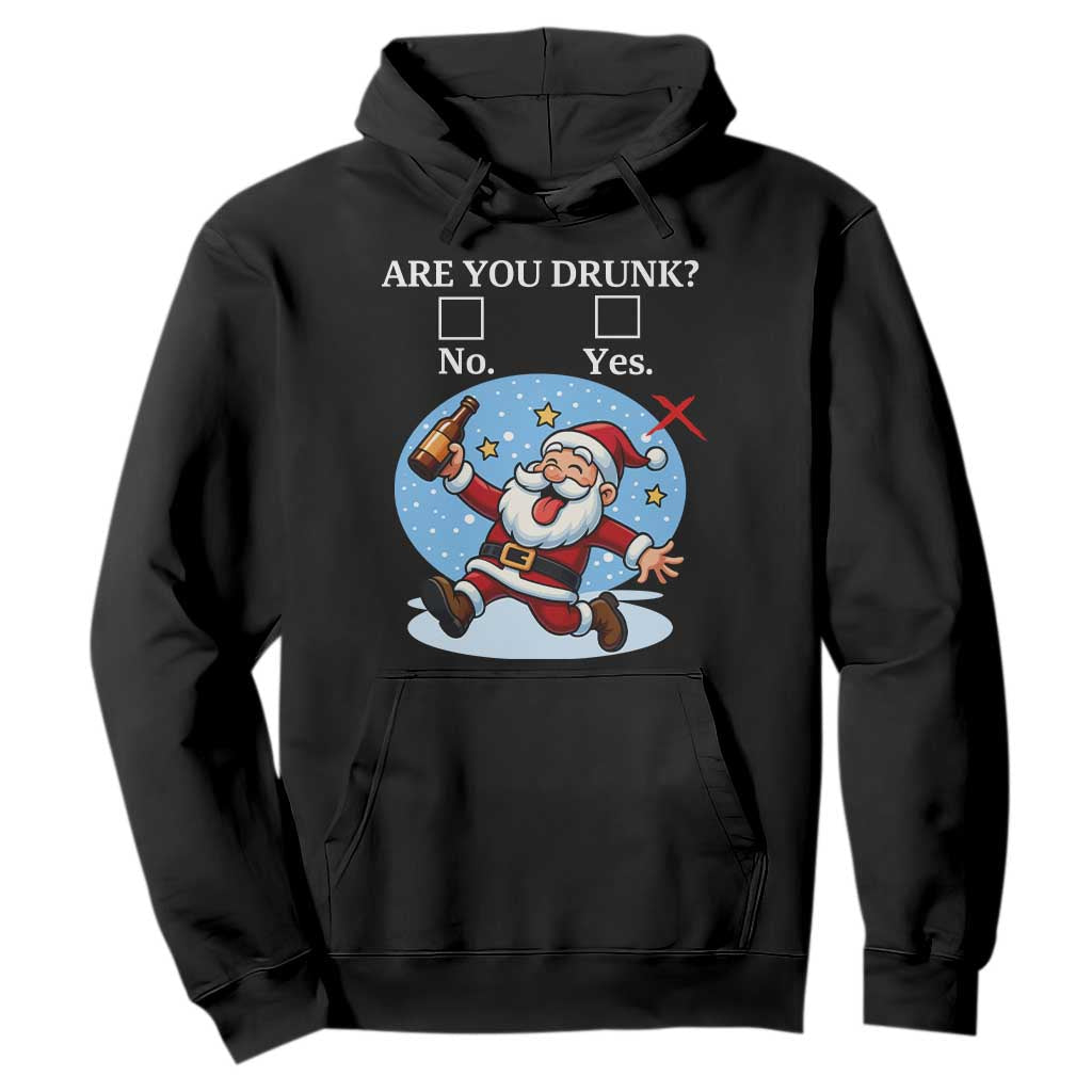 Funny Christmas Drinking Hoodie Are you Drunk Santa TS12 Black Print Your Wear