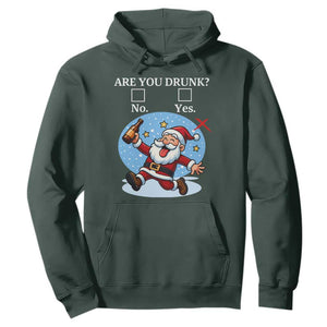 Funny Christmas Drinking Hoodie Are you Drunk Santa TS12 Dark Forest Green Print Your Wear