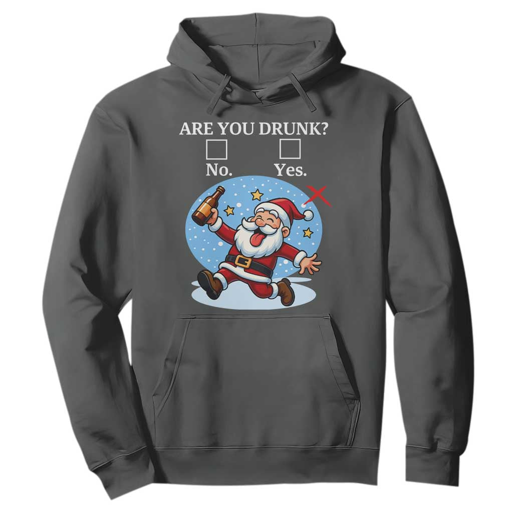 Funny Christmas Drinking Hoodie Are you Drunk Santa TS12 Dark Heather Print Your Wear