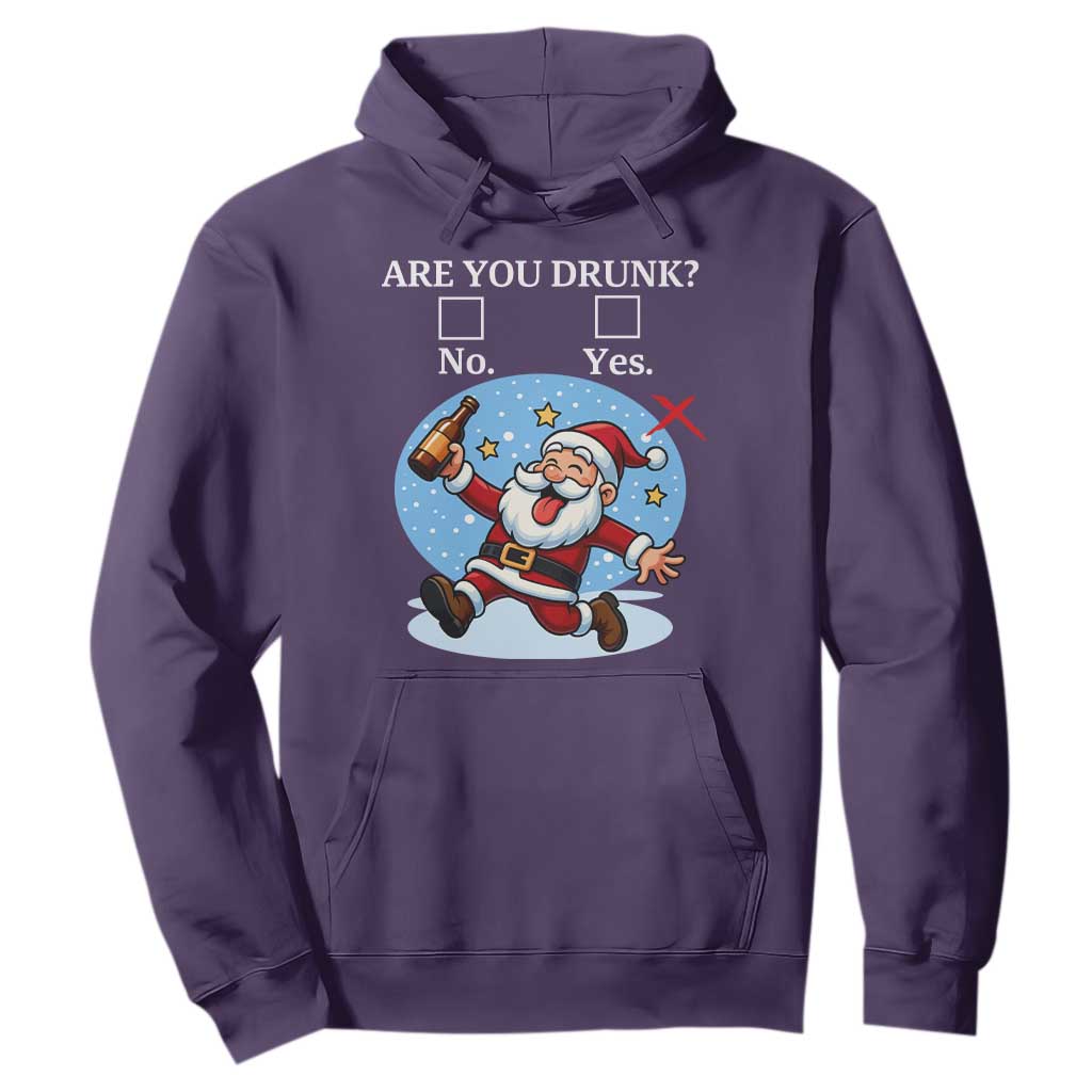 Funny Christmas Drinking Hoodie Are you Drunk Santa TS12 Purple Print Your Wear