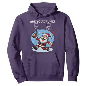 Funny Christmas Drinking Hoodie Are you Drunk Santa TS12 Purple Print Your Wear
